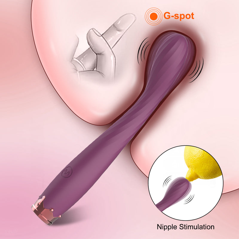 Purple wand vibrator for G-spot and nipple stimulation