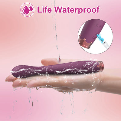 Purple wand vibrator with life waterproof design