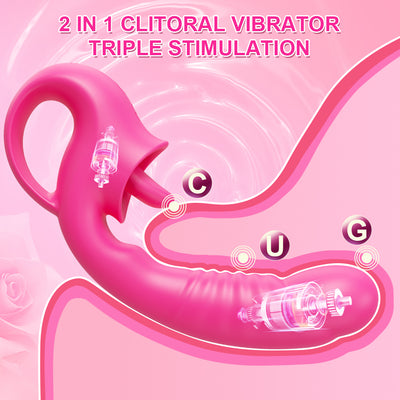 Lippe-20 Modes Tongue Licking G Spot Vibrator And Swing Nipple Clitoris Dildo