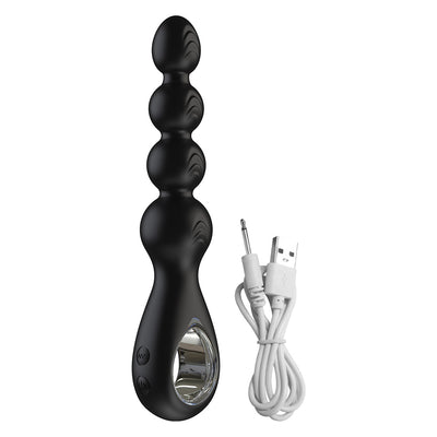 Vibrating Anal Beads Butt Plug, Anal Sex Toys with Pull Ring Design Adult Toys Prostate Massager with 2 Powerful Motors & 10 Swing Modes