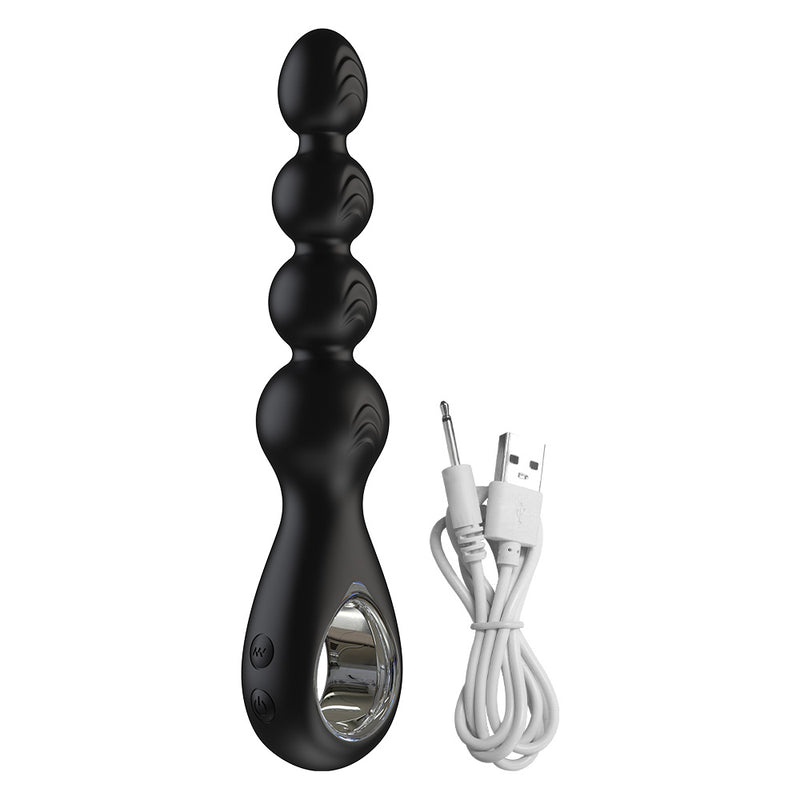 Vibrating Anal Beads Butt Plug, Anal Sex Toys with Pull Ring Design Adult Toys Prostate Massager with 2 Powerful Motors & 10 Swing Modes