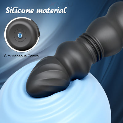 Thrusting anal vibrator made of silicone material