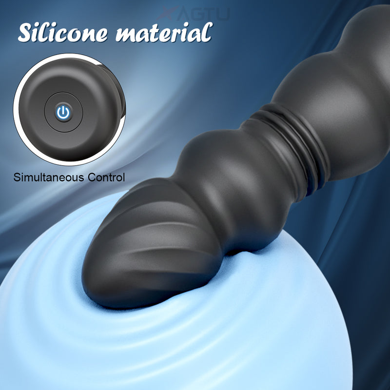 Thrusting anal vibrator made of silicone material