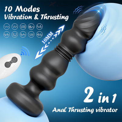 Remote Control Thrusting Anal Vibrator with Powerful Pulsing Motion