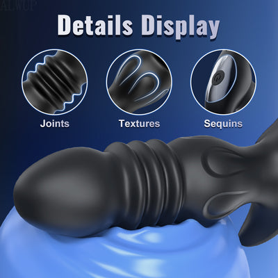 Thrusting prostate massager detailed display