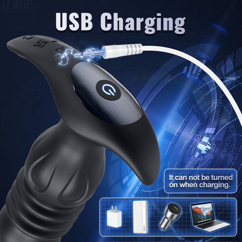 DC charging port detail of the thrusting prostate massager