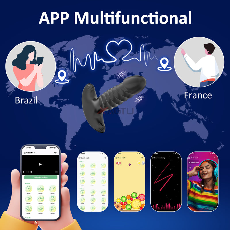 Multifunctional prostate stimulator with app control for custom settings