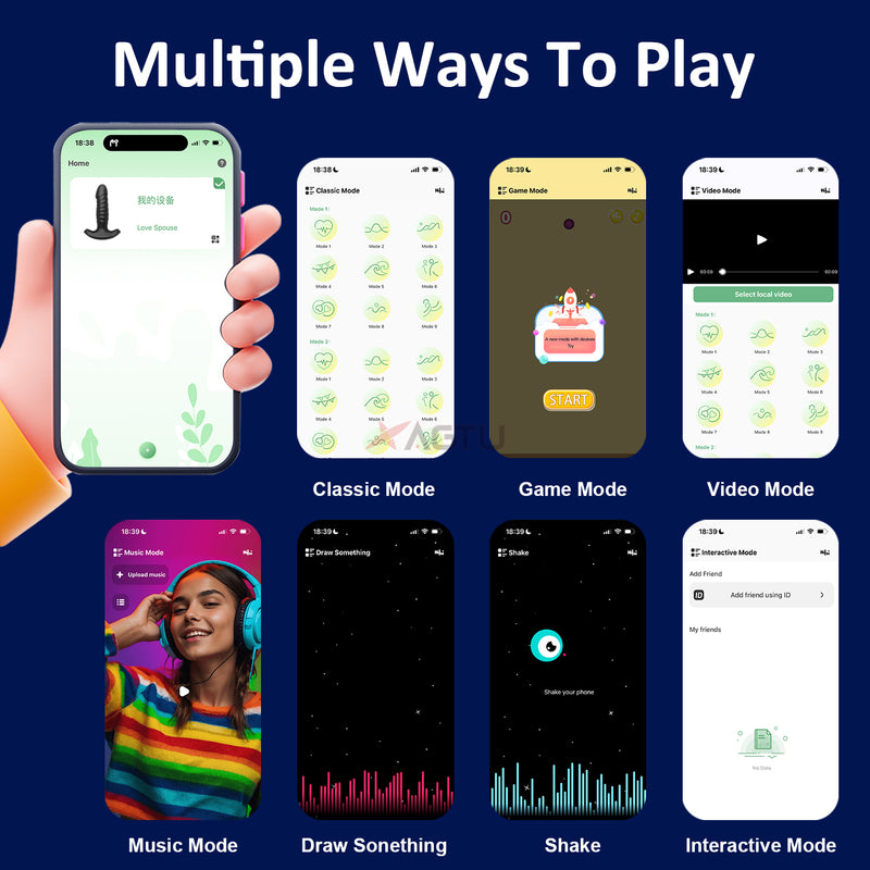 App-controlled prostate massager with multiple  ways to play