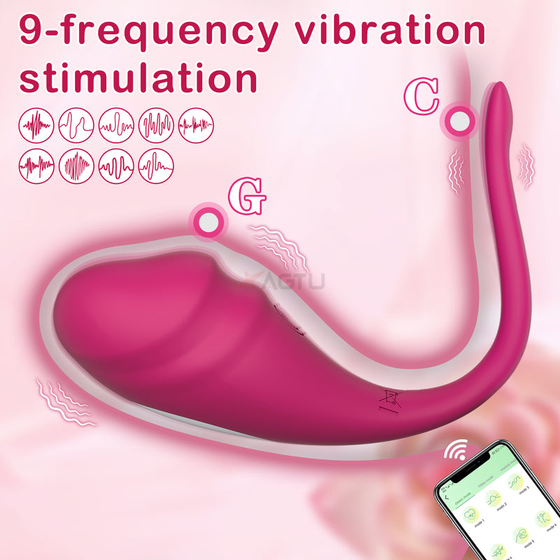Vibrating red egg with 9 vibration modes