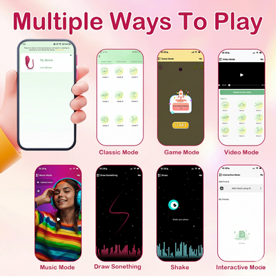 Vibrating red egg with multiple ways to play through an app