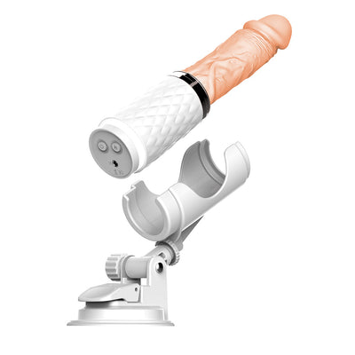 Discreet Mini Sex Machine with Thruster Dildo Heating and Vibrating Cup Design F2