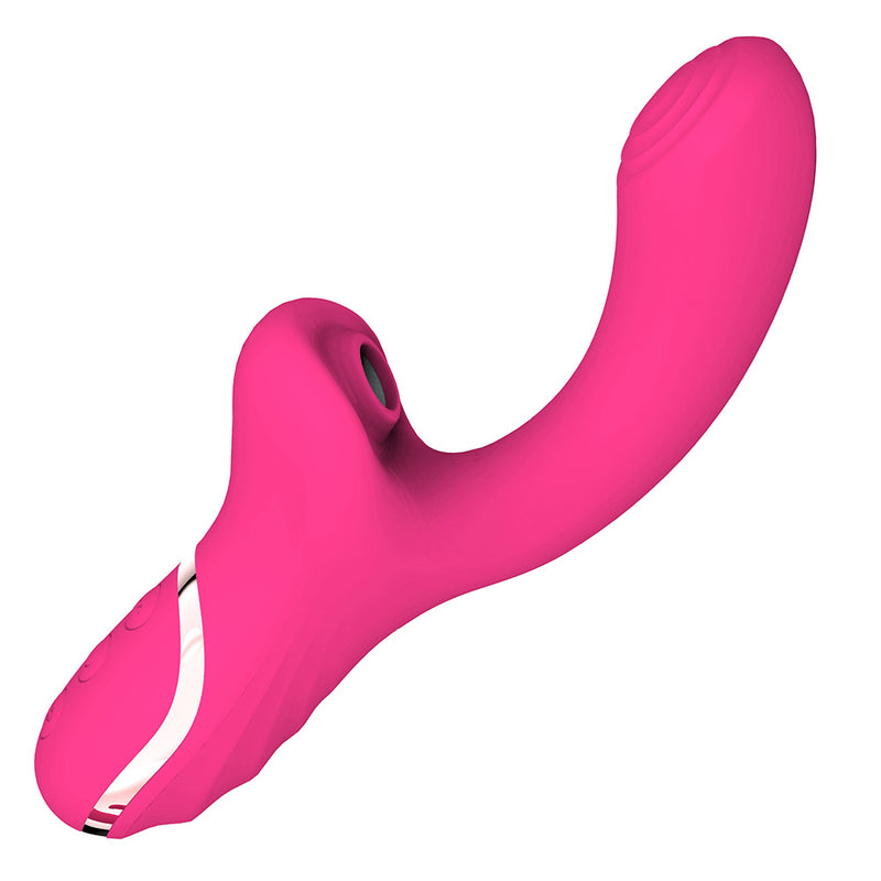Pink Red Suction Vibrator with Clit Sucker 