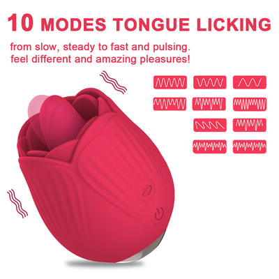 Rose Flower Tongue Licking and Vibration Clit Vibrator S2
