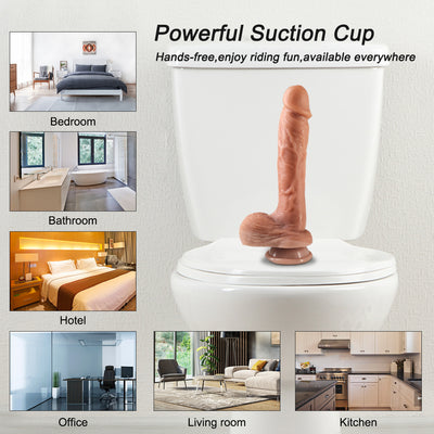 Rotating & Thrusting & Vibrating & Heating Dildo with Suction Stand F4