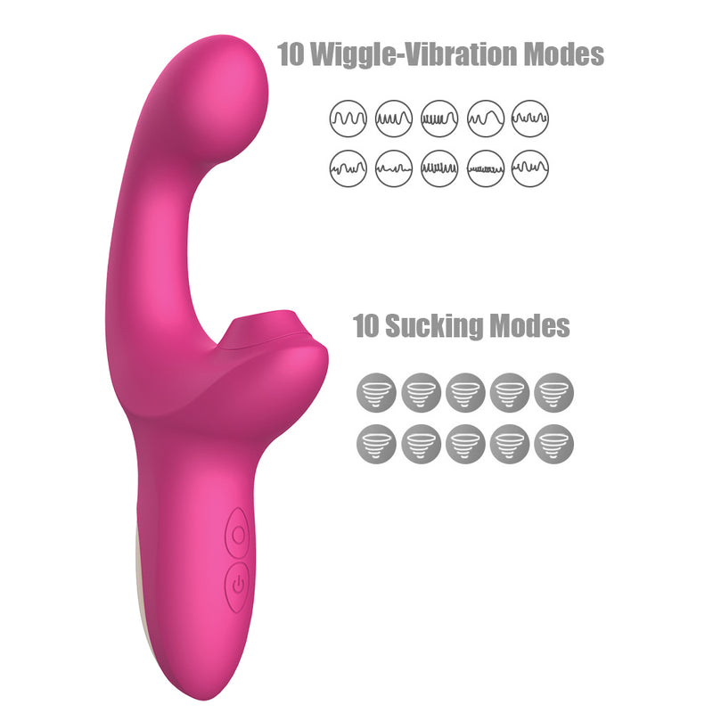 Finger Like G Spot Vibrator with Clit Sucker Stimulation V3