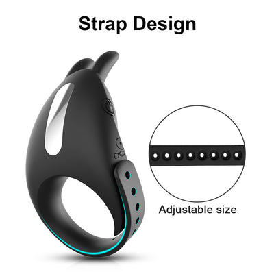 Adjustable Cock Ring for Men 7 Vibrating Modes Penis Rings for Ejaculation Delay with Testis Stimulation Sex Toys for Couples