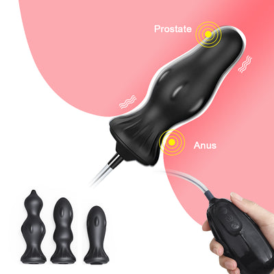 Multi-Head Wired Remote Control Inflatable Anal Plug