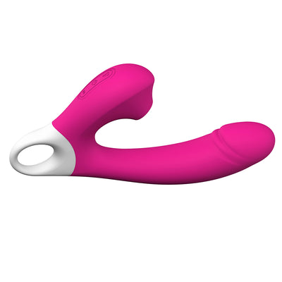 Red Clit Sucking Vibrator with 10 Speed vibration and 10 speed suction