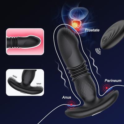 Prostate Thrusting Vibration Butt Plug with Remote Control A1 