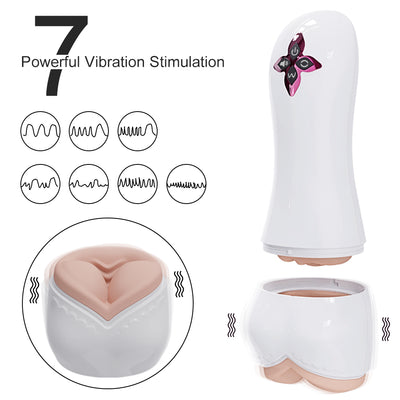 Eveflow - Split Design Breast Vulva Entry 5 Suctions & 7 Vibrations  Automatic Masturbation Cup
