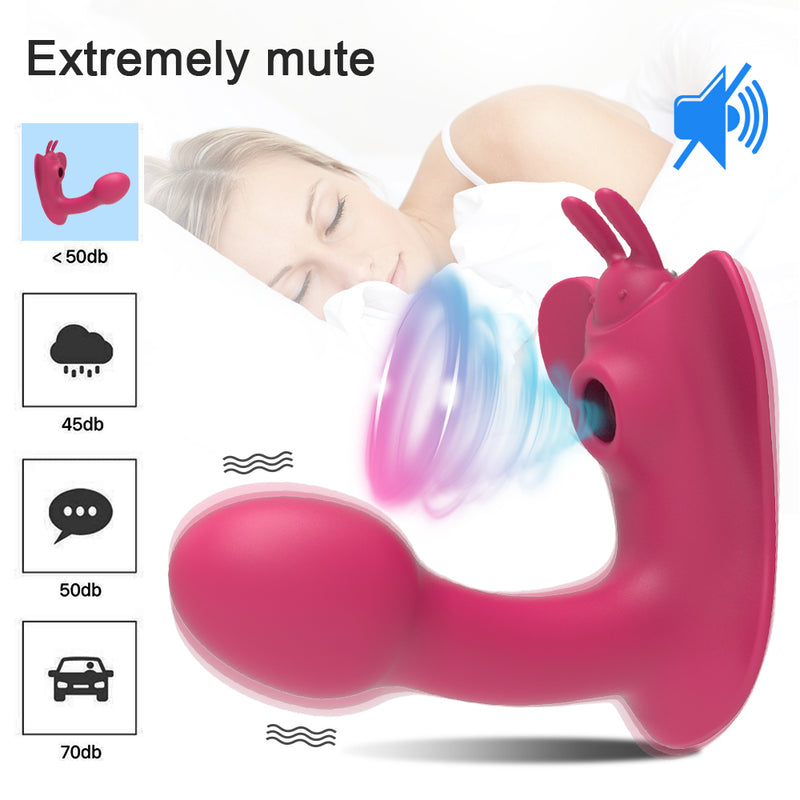 Wearable Butterfly Vibrator with Clit Sucker with Remote Control - W10