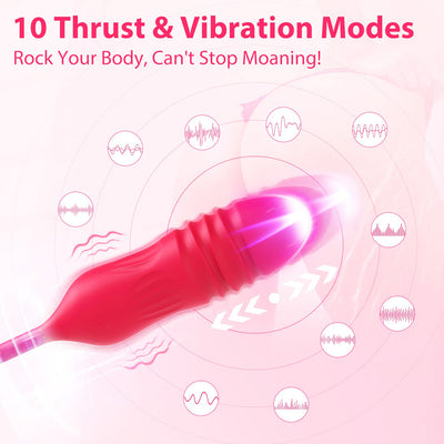 Rose Tongue Licking Vibrator with G Spot Thrusting Bullet Vibrator S1