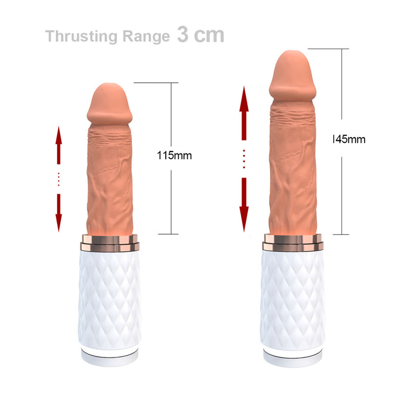 Discreet Mini Sex Machine with Thruster Dildo Heating and Vibrating Cup Design F2