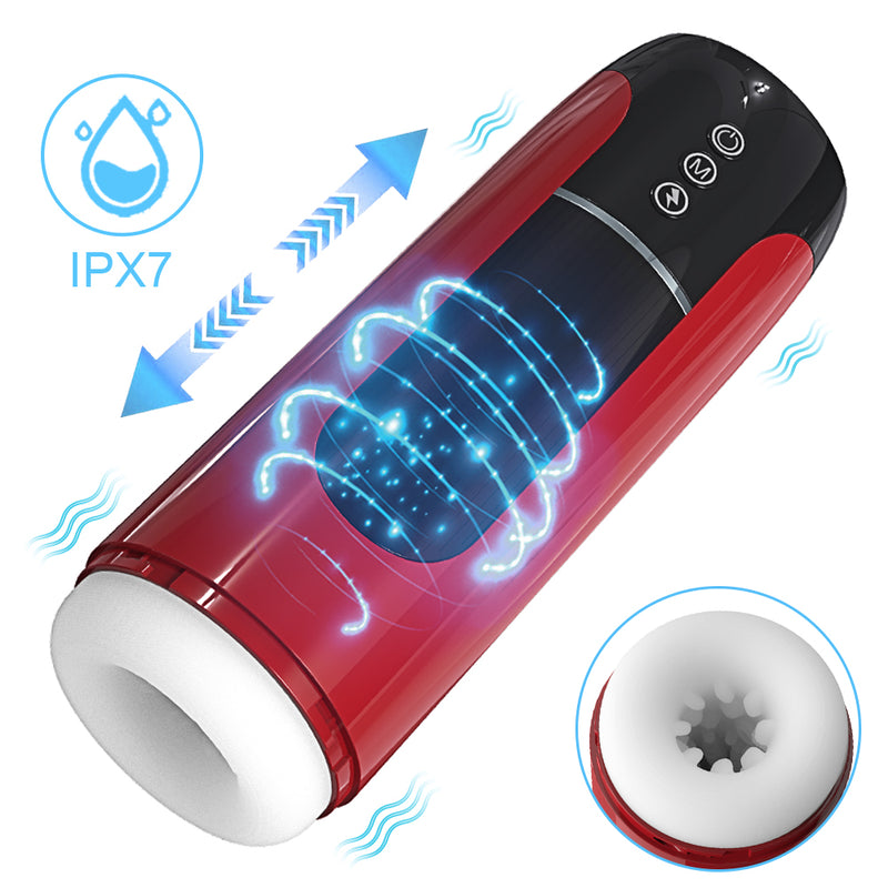 Waterproof Automatic Male Telescopic Vibration Masturbation Cup Simulation Blowjob