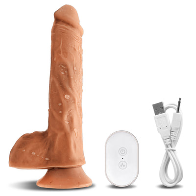 Thrusting and Vibrating Dildo 7 Frequencies with Suction Stand F3