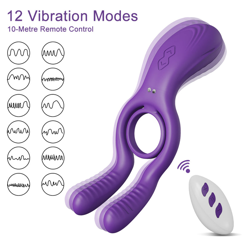 3 Motor Vibrating Cock Ring for Penis Ball and Clit Stimulation R4