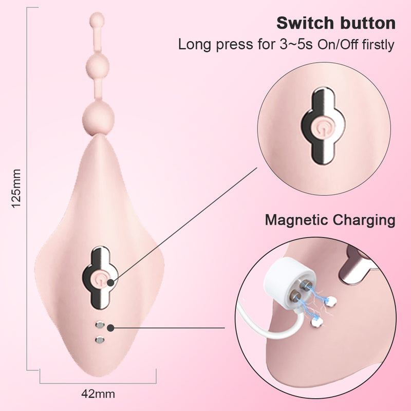 Butterfly Clit and G Spot Vibrator with Anal Beads for Panties - W8