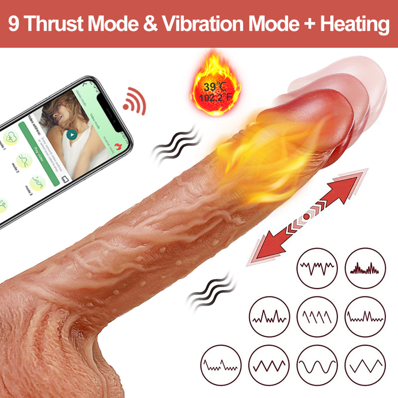 Titan - APP Control Thrusting Vibrating Heating Dildo for Women