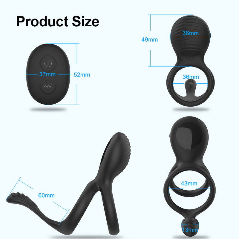Wireless Remote Control Cock Ring Vibrator Clitoris Stimulation Sleeve for Penis Ring With 7 Vibration Modes