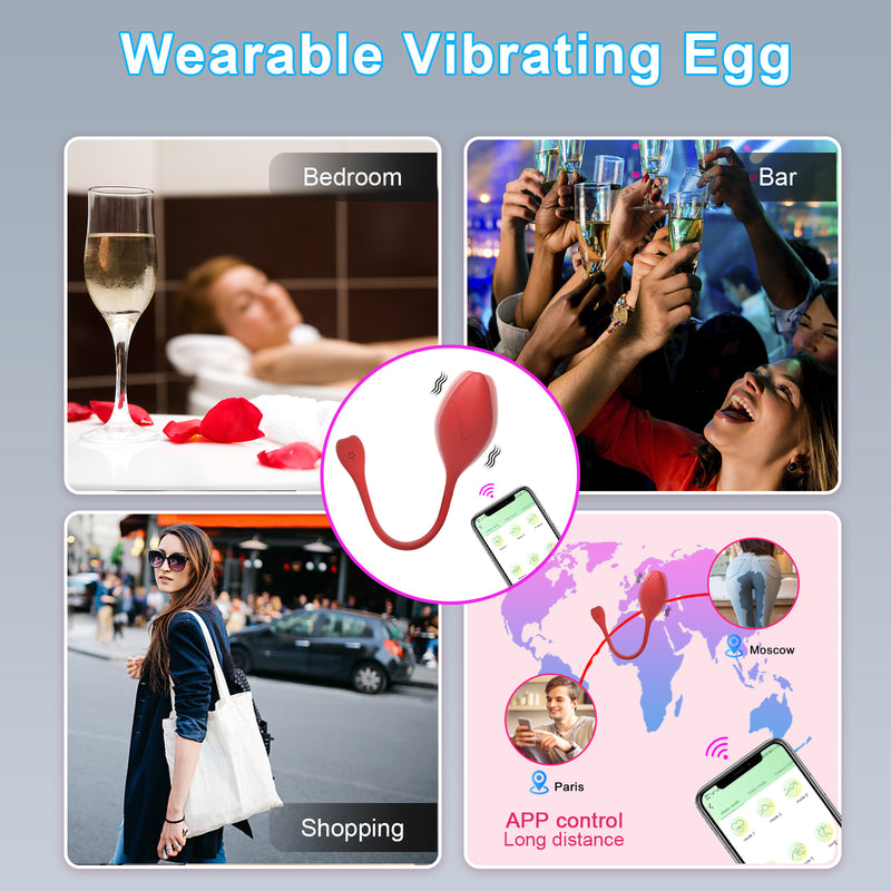 App Bluetooth Remote Control Rose Vibrators Egg for Women  G Spot Vibrating