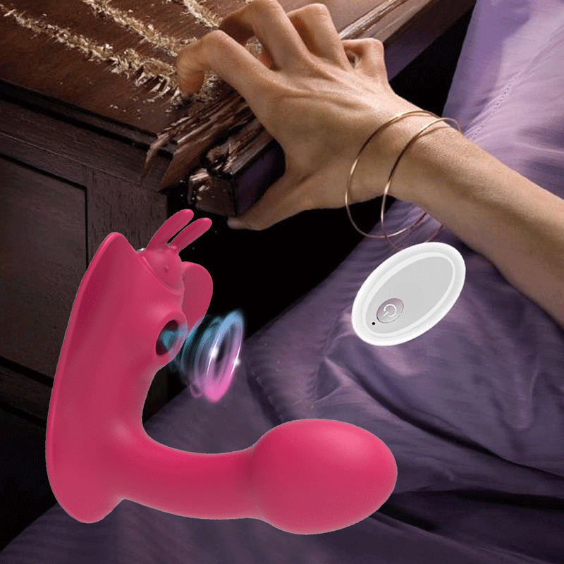 Wearable Butterfly Vibrator with Clit Sucker with Remote Control - W10