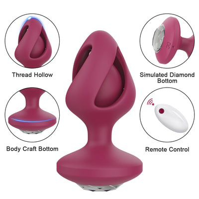Vibrating Hollow Butt Plug with Remote Control - A3