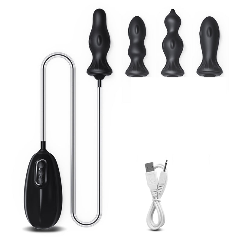 Multi-Head Wired Remote Control Inflatable Anal Plug